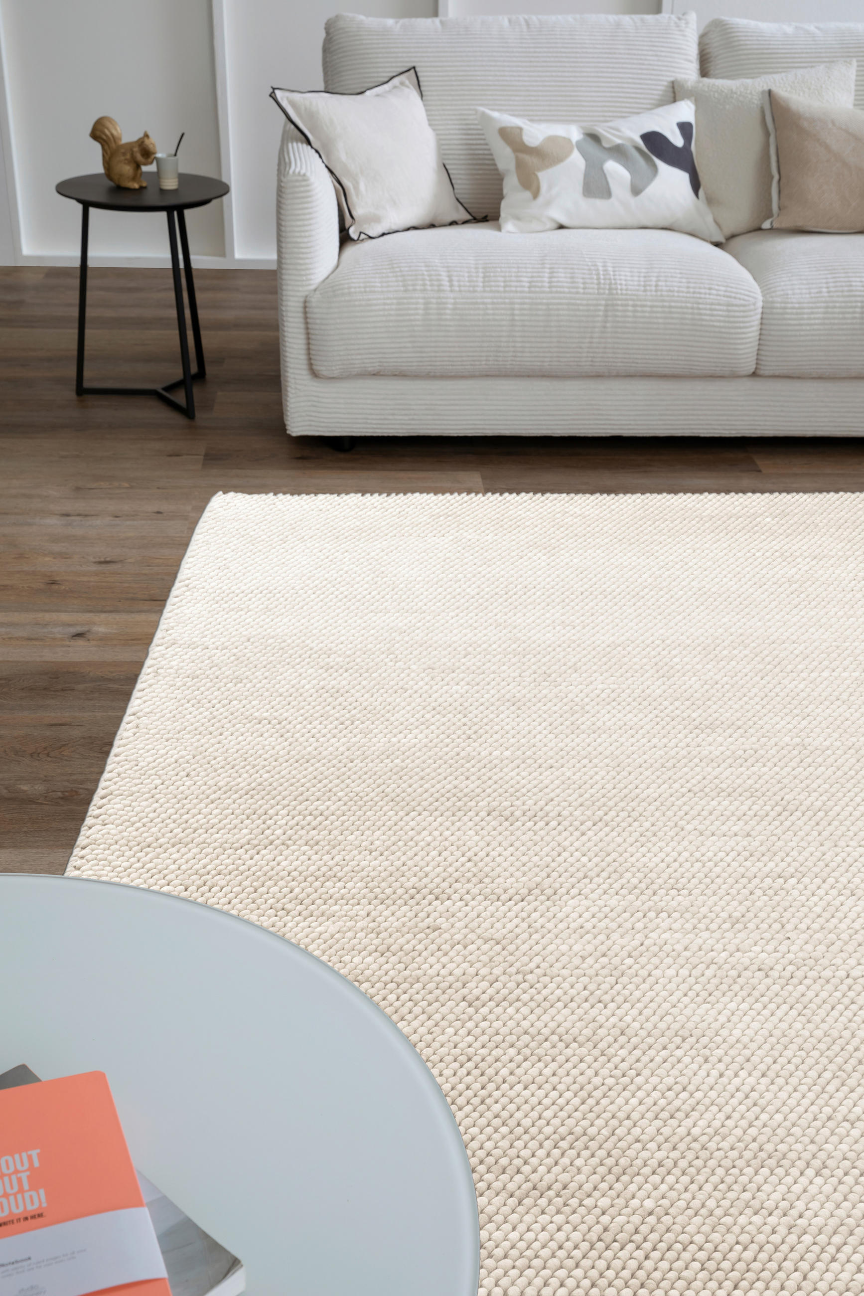 HANDWEBTEPPICH 70/140 cm Poppy Weiß  - Weiß, KONVENTIONELL, Textil (70/140cm) - Schöner Wohnen