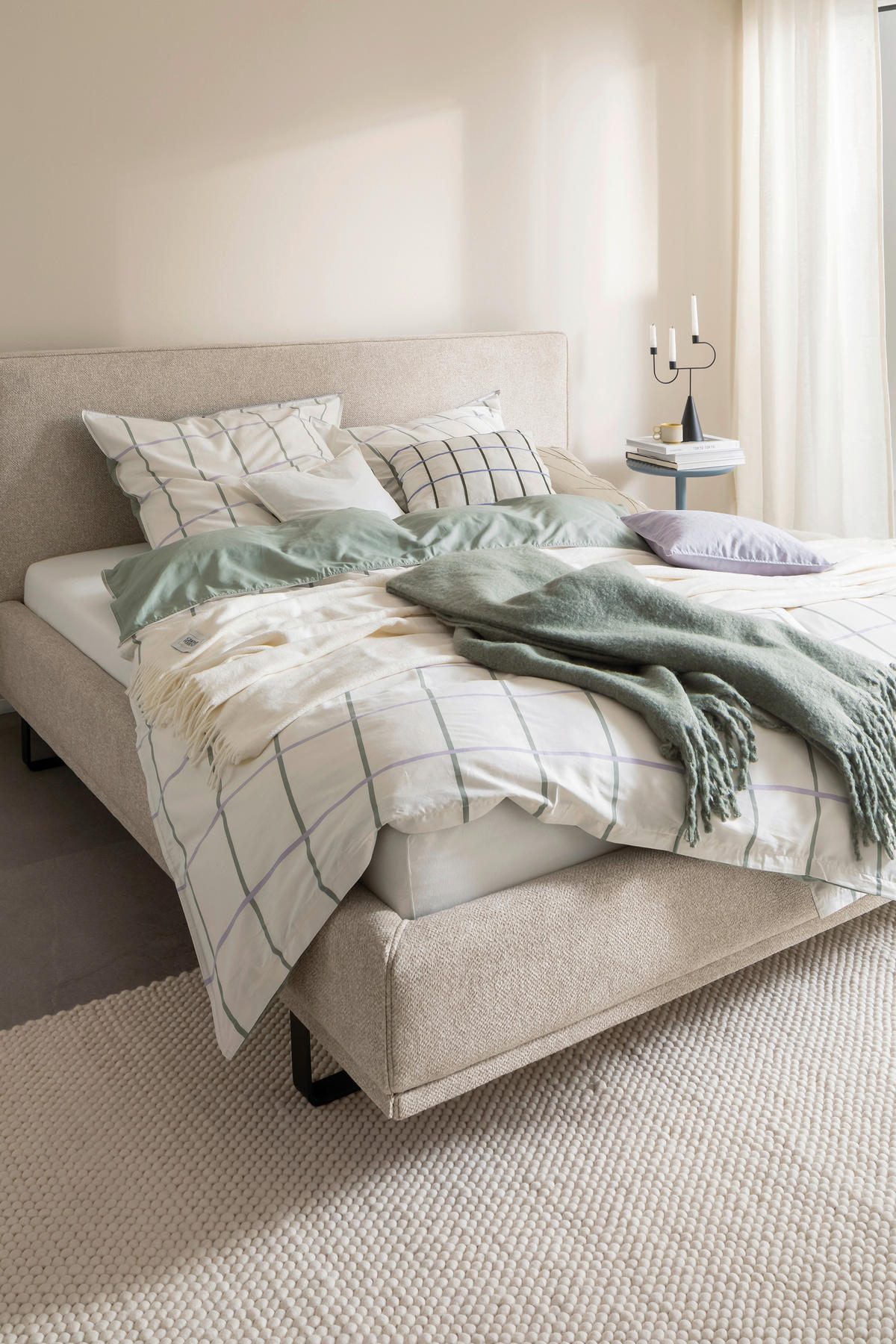 OBOJSTRANNÁ POSTEĽNÁ BIELIZEŇ, renforcé, krémová, čierna, béžová, 140/200 cm - čierna/krémová, Basics, textil (140/200cm) - Schöner Wohnen