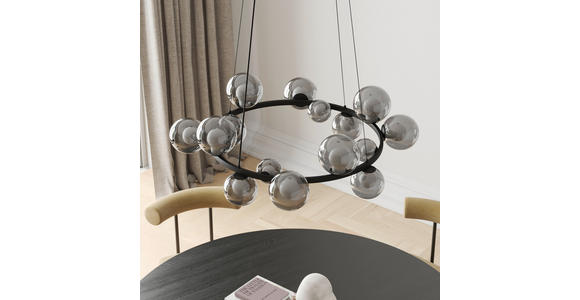 LED-HÄNGELEUCHTE Regulus 79,5/150 cm   - Schwarzbraun, Design, Glas/Metall (79,5/150cm) - Dieter Knoll