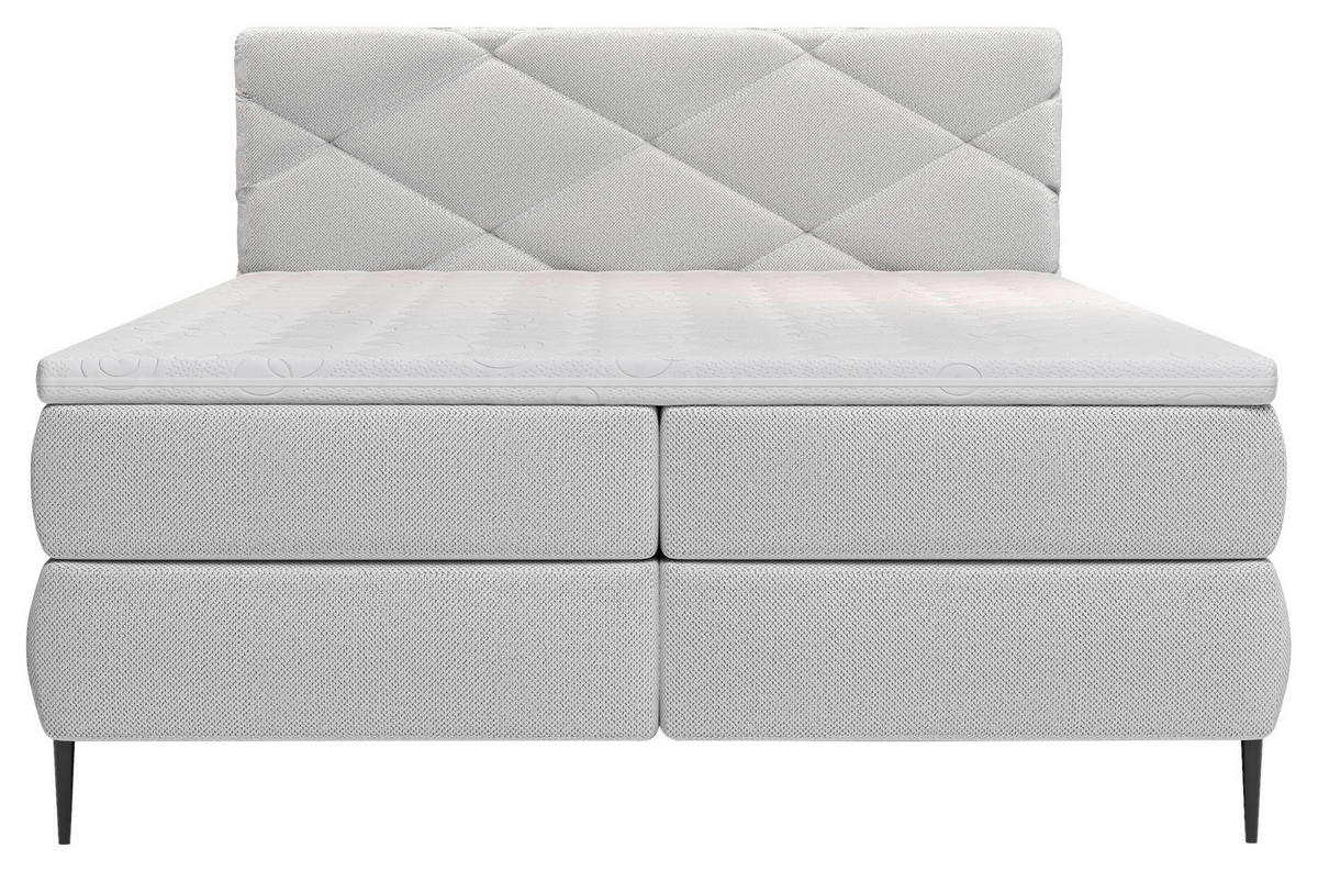 BOXBETT 140/200 cm  Creme  - Creme/Schwarz, Modern, Holz/Holzwerkstoff (140/200cm) - MID.YOU