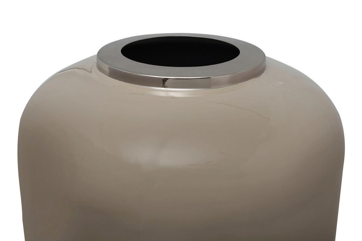 BODENVASE  - Taupe/Silberfarben, Trend, Metall (30/81cm) - Kayoom