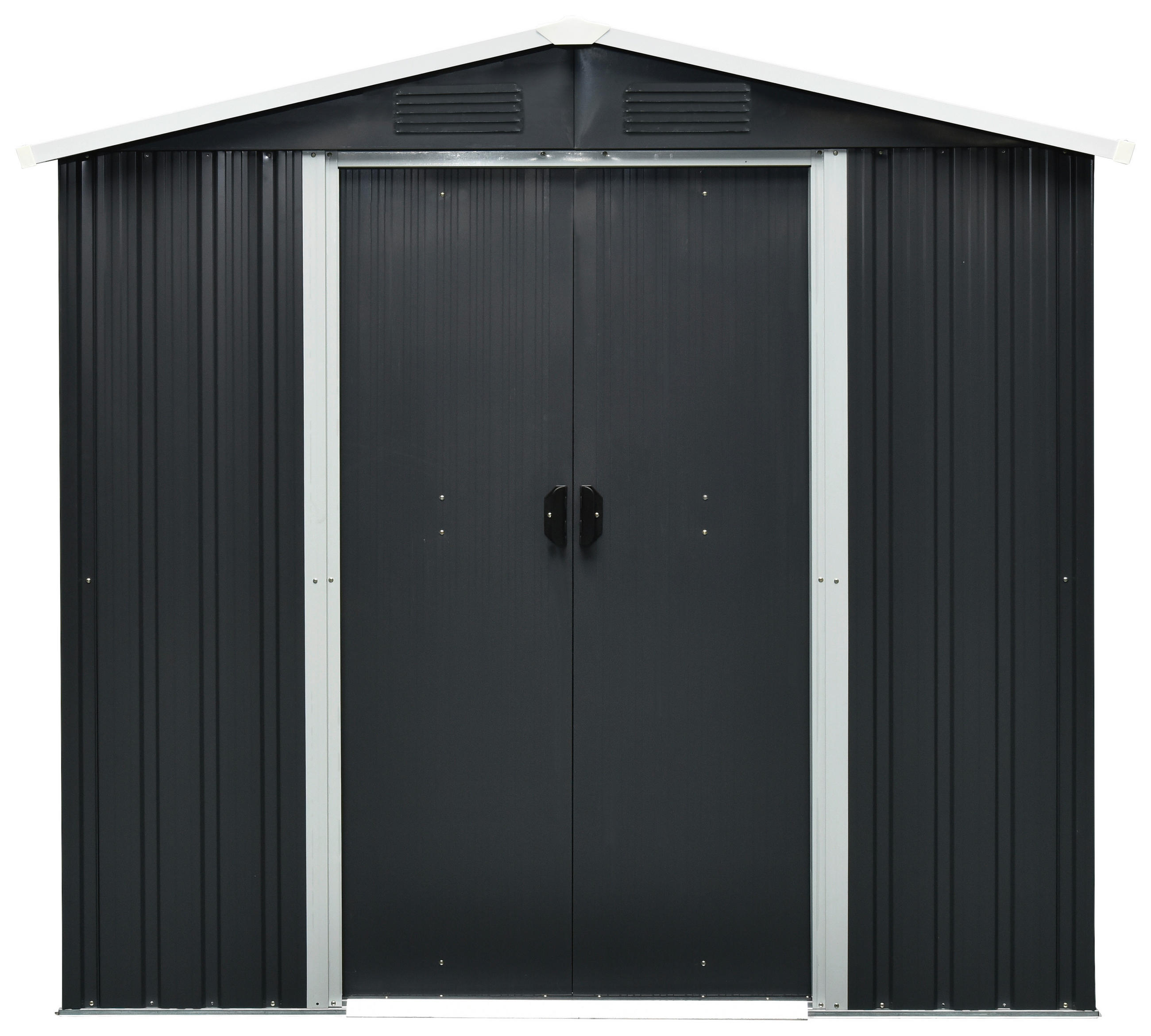 GERÄTEHAUS 194/184/131 cm  - Anthrazit/Weiß, Basics, Metall (194/184/131cm)