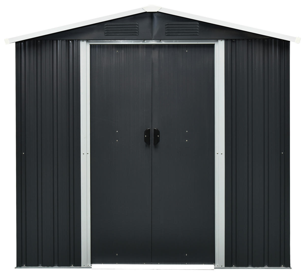 GERÄTEHAUS 194/184/131 cm  - Anthrazit/Weiß, Basics, Metall (194/184/131cm)