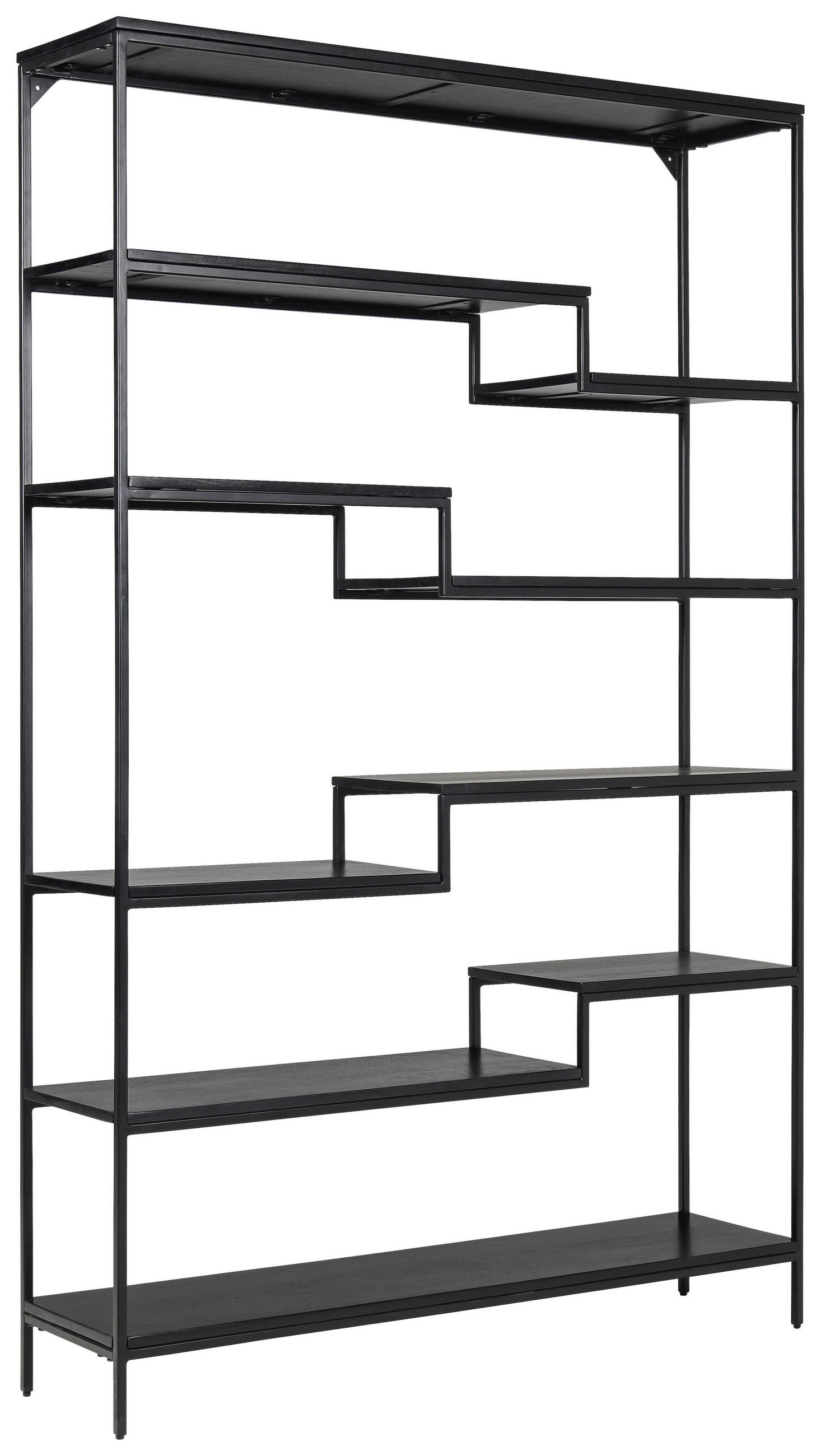 Thumbnail - Ambia Home Regal, Schwarz, Holz, Mangoholz, 9 Fächer, 120x190x30 cm, stehend, Wohnzimmer, Regale, Bücherregale