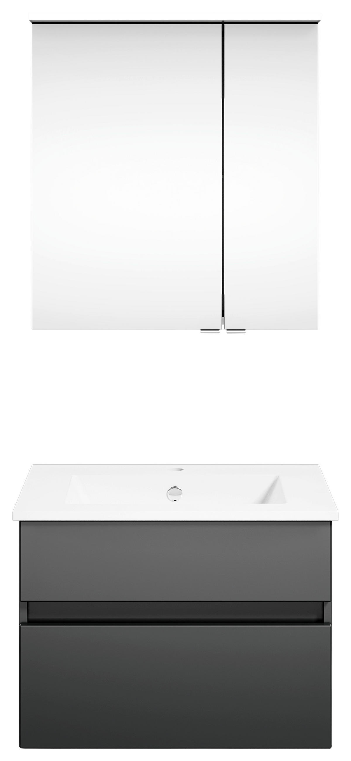 BADEZIMMER  in 62 cm  - Dunkelgrau/Anthrazit, KONVENTIONELL, Holzwerkstoff (62cm) - Puris