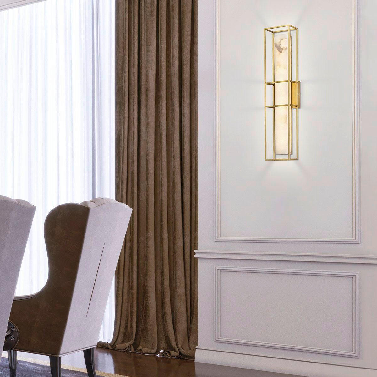 LED-WANDLEUCHTE - Goldfarben, Konventionell, Glas/Metall (61/12,7/11,5cm) - Elstead Lighting