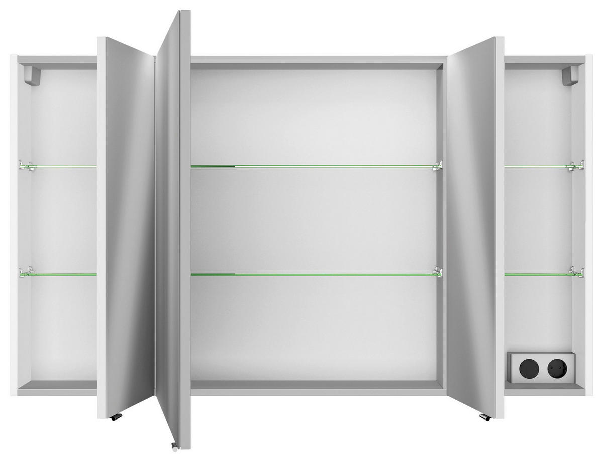 SPIEGELSCHRANK 120/70,3/17 cm  - Chromfarben/Weiß, MODERN, Glas/Holzwerkstoff (120/70,3/17cm) - Sadena