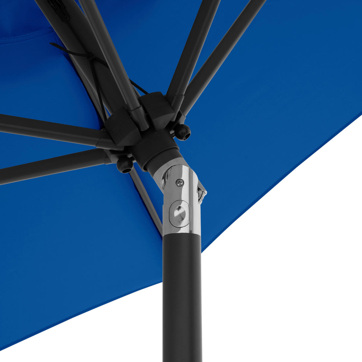 SONNENSCHIRM 180 cm Blau  - Blau/Anthrazit, Basics, Textil/Metall (180/180cm) - Doppler