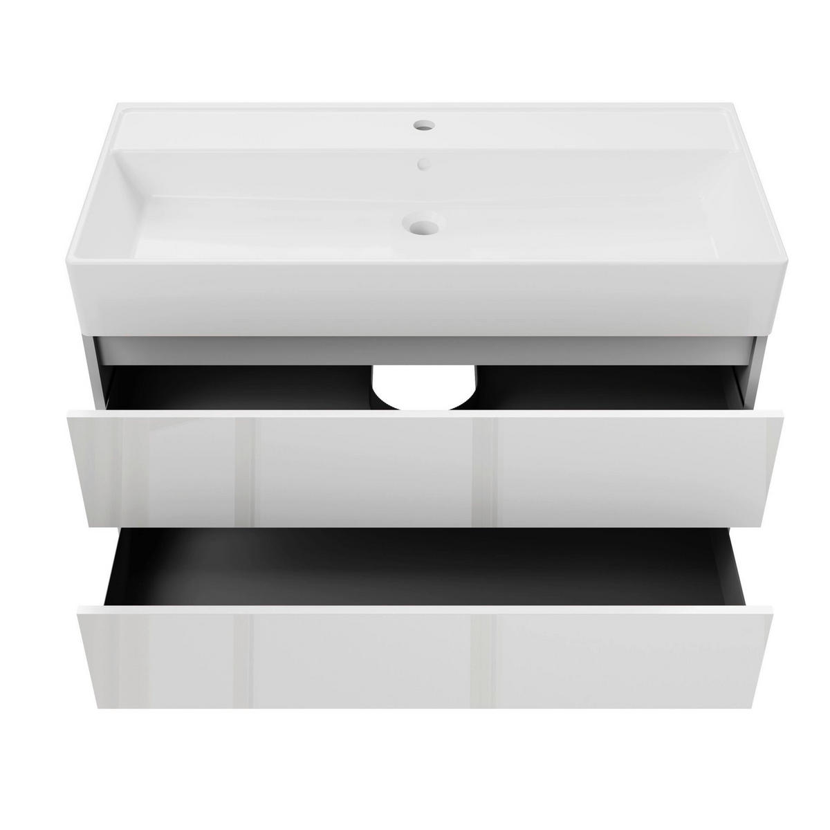 WASCHTISCHKOMBI 100,6/65,6 cm  - Schwarz/Weiß, MODERN, Keramik/Holzwerkstoff (100,6/65,6cm) - Voleo