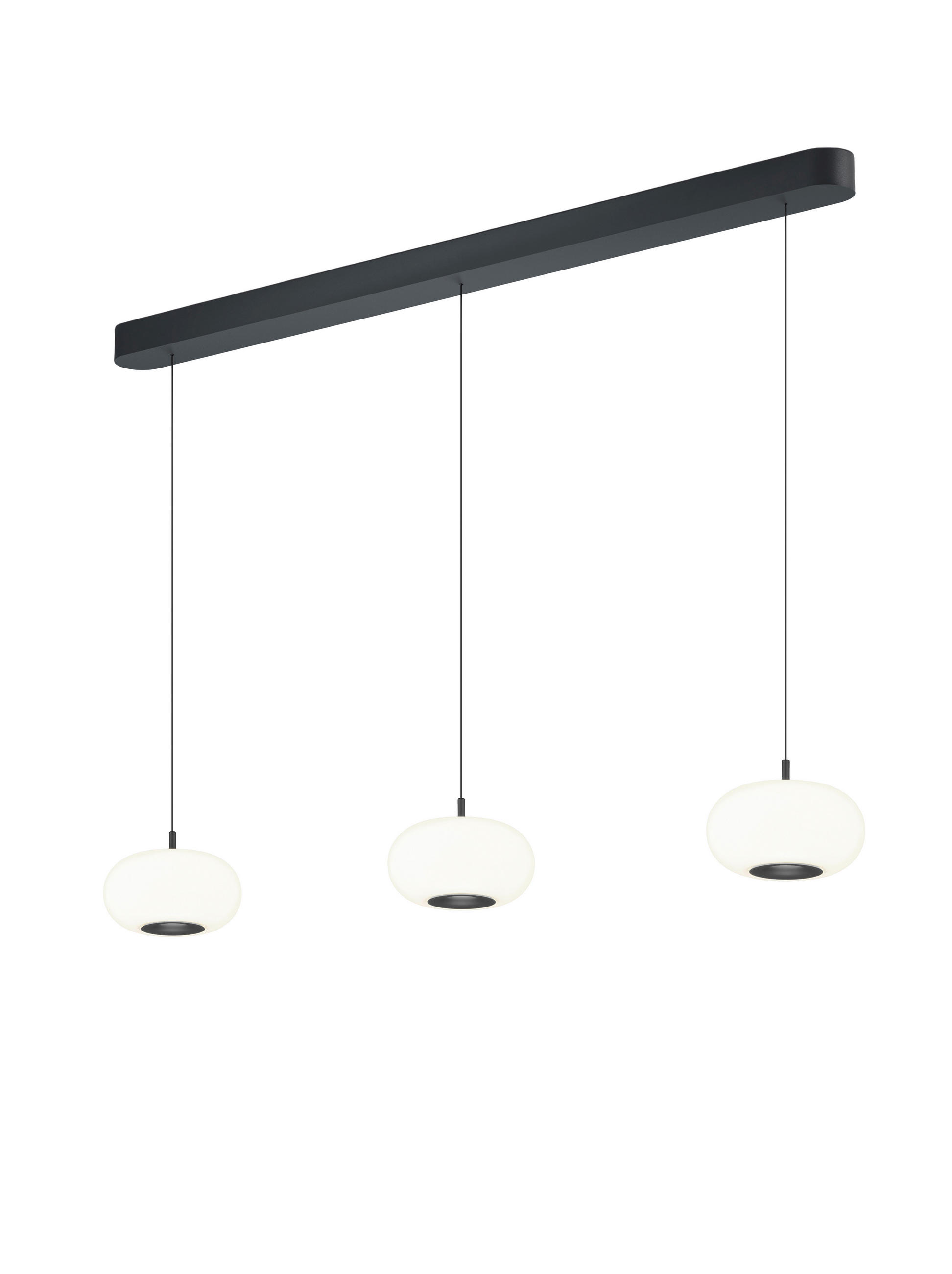 LED-HÄNGELEUCHTE Sapo 130/5,5 / 20/210 cm   - Schwarz, Design, Glas/Metall (130/5,5 / 20/210cm) - Helestra