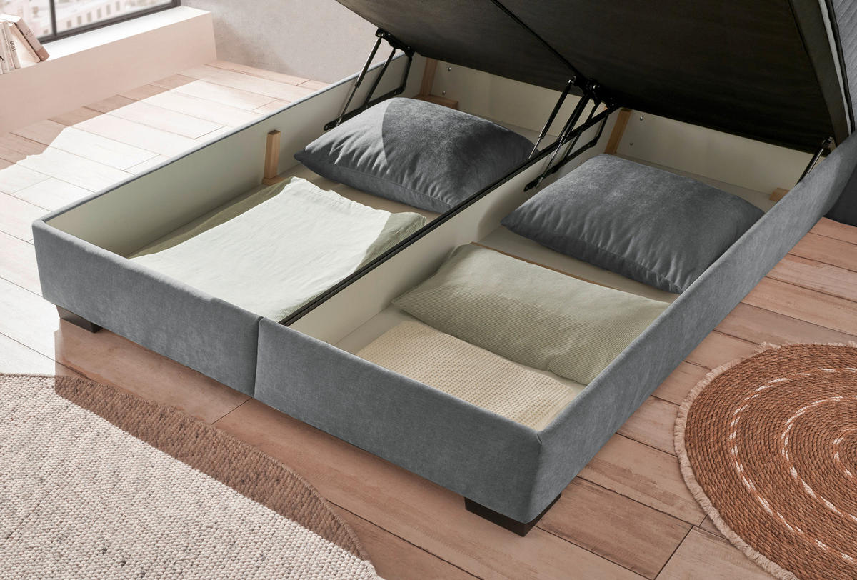 LIT COFFRE 180/200 cm  in Anthrazit  - noir/anthracite, Modern, textile/matière synthétique (180/200cm) - MID.YOU