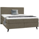 BOXSPRINGBETT 180/200 cm  in Hellbraun  - Hellbraun/Schwarz, KONVENTIONELL, Holz/Textil (180/200cm) - Voleo