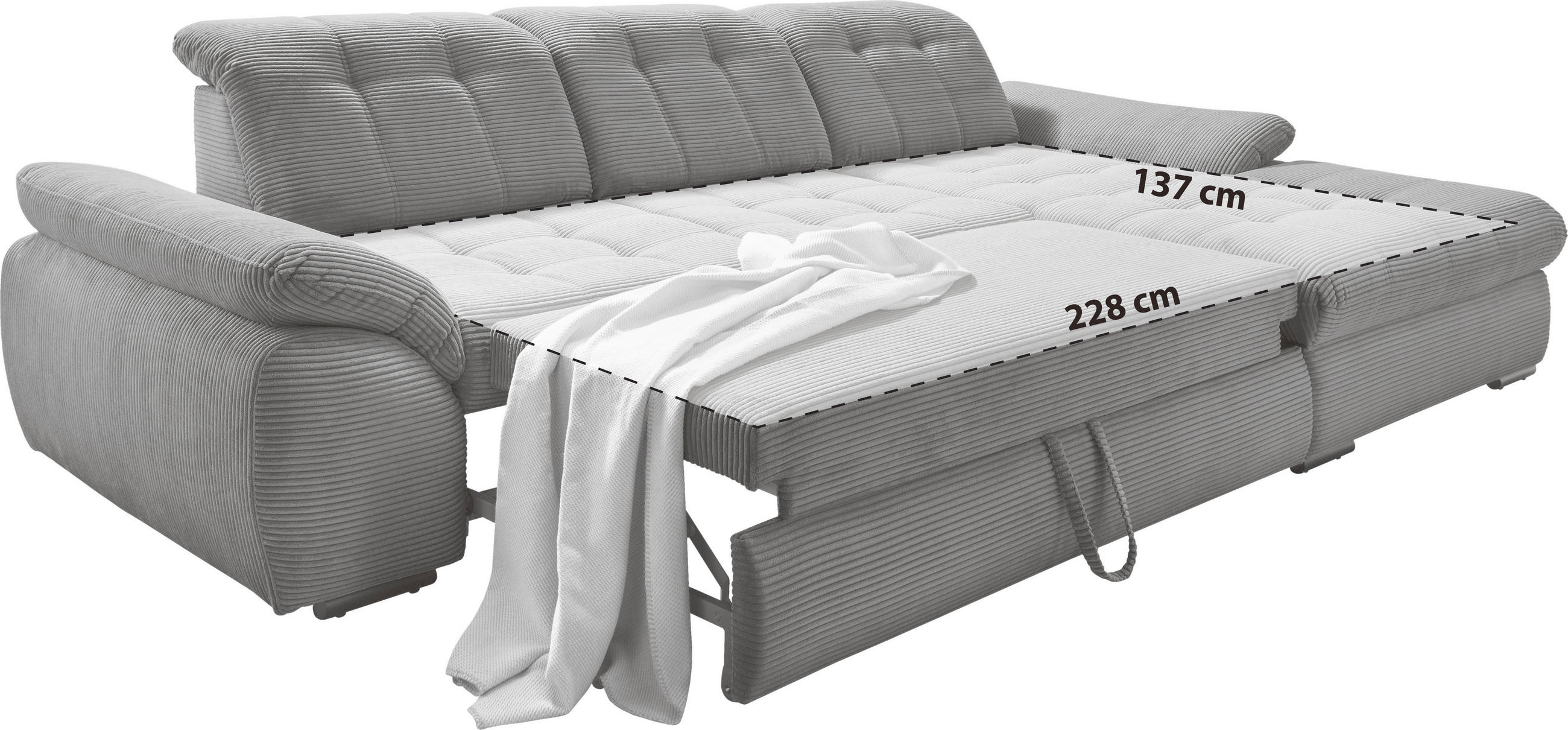 Thumbnail - Livetastic Ecksofa, Anthrazit, Textil, Uni, 4-Sitzer, Füllung: Schaumstoff, L-Form, 314x184 cm, Liegefunktion, seitenver...