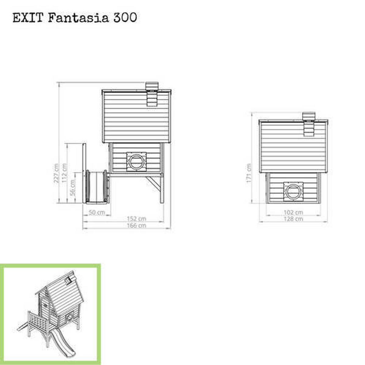 SPIELHAUS  - Rot/Naturfarben, KONVENTIONELL, Holz (246/166/227cm) - EXIT Toys