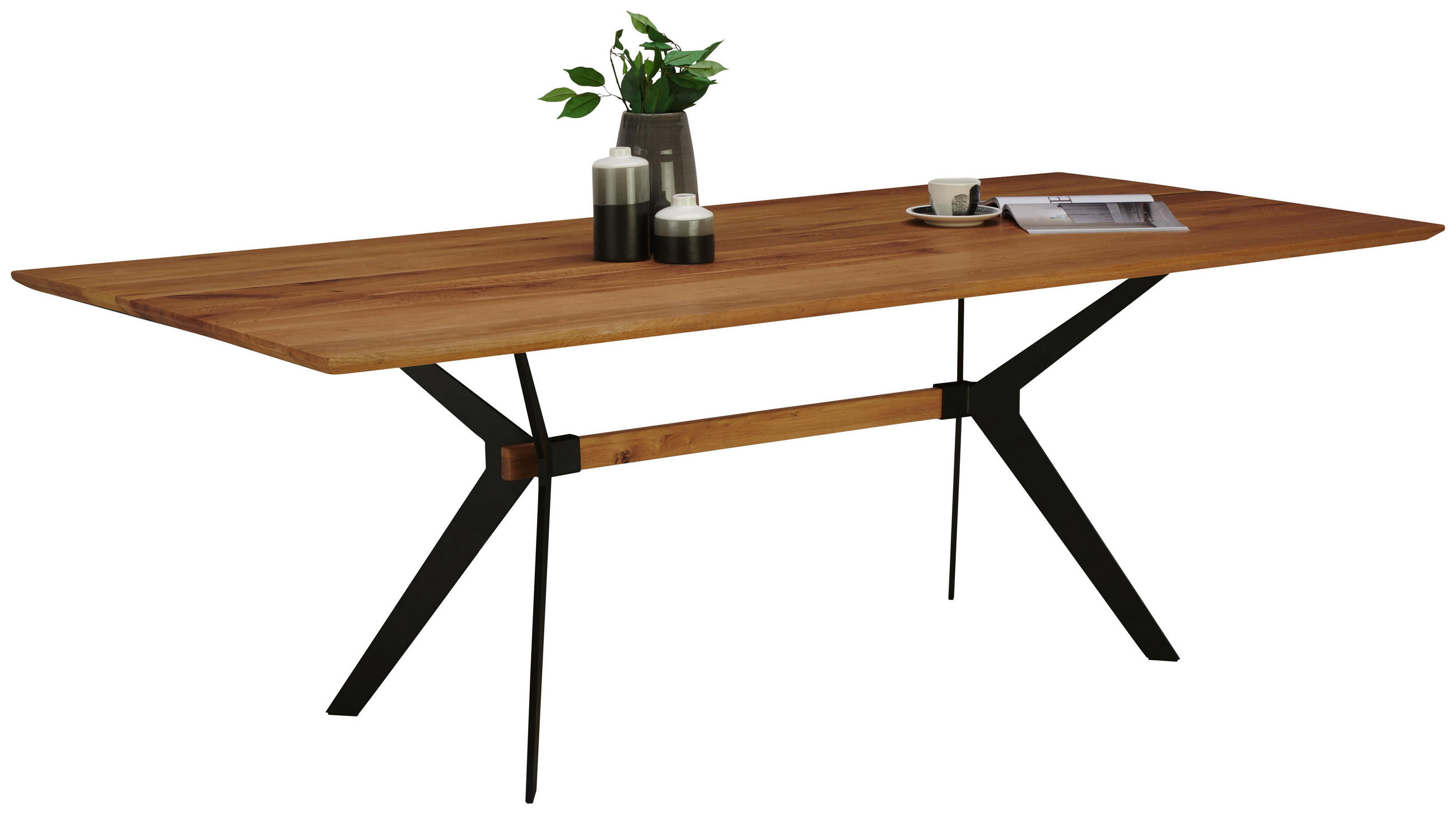 Esstisch in Holz, Metall 200/100/76 cm