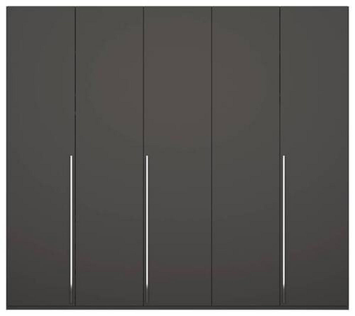 DREHTÜRENSCHRANK 251/223/60 cm 5-türig Graphitfarben  - Chromfarben/Graphitfarben, Design, Holzwerkstoff/Metall (251/223/60cm) - home24