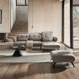 ECKSOFA inkl. Funktionen Taupe Chenille  - Taupe/Schwarz, Design, Textil/Metall (282/189cm) - Novel