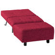 SCHLAFSESSEL Juice Flachgewebe Rot Fußauswahl, Stoffauswahl, Liegefunktion  - Rot/Schwarz, Design, Textil/Metall (85/92/102cm) - Novel