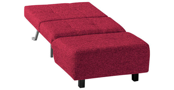 SCHLAFSESSEL Juice Flachgewebe Rot Fußauswahl, Stoffauswahl, Liegefunktion  - Rot/Schwarz, Design, Textil/Metall (85/92/102cm) - Novel
