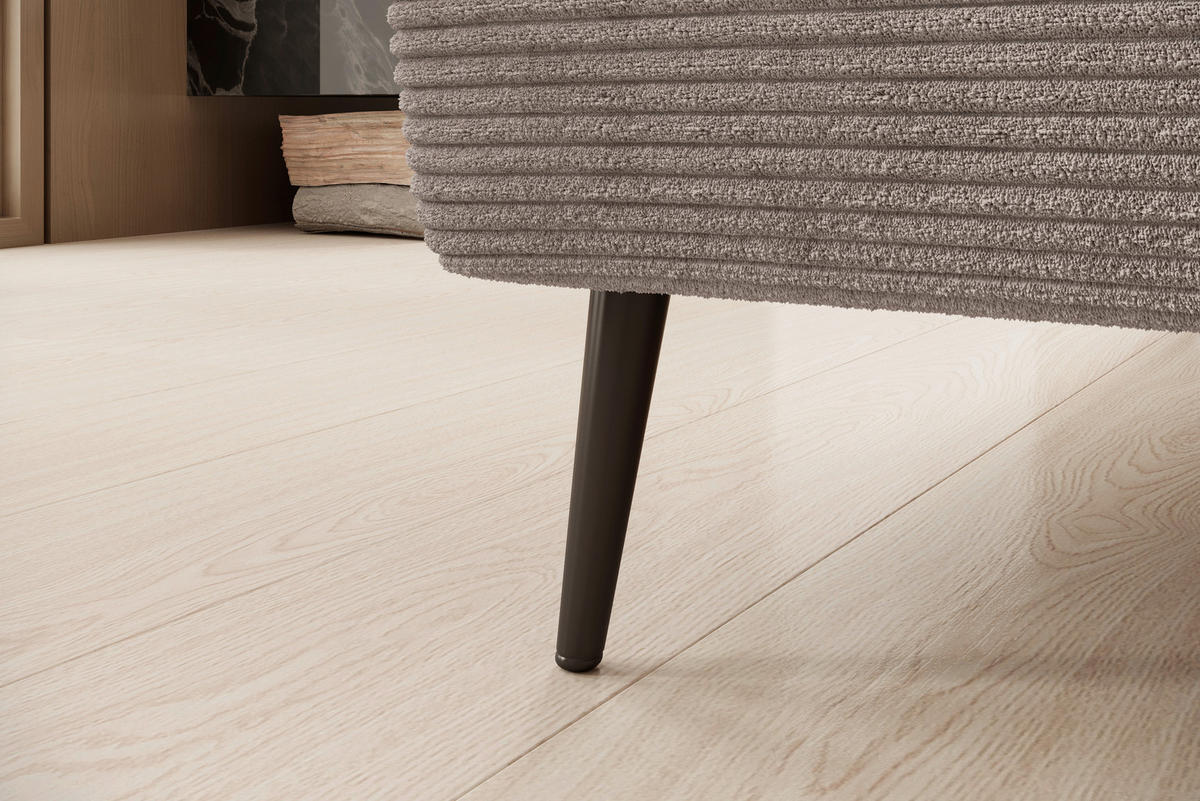 ECKSOFA in Cord Naturfarben  - Schwarz/Naturfarben, Konventionell, Textil/Metall (174/277cm) - Carryhome