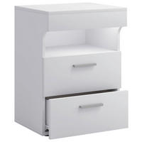 NACHTSCHRANK 45/61/39 cm  - Silberfarben/Schwarz, MODERN, Holzwerkstoff/Kunststoff (45/61/39cm) - MID.YOU
