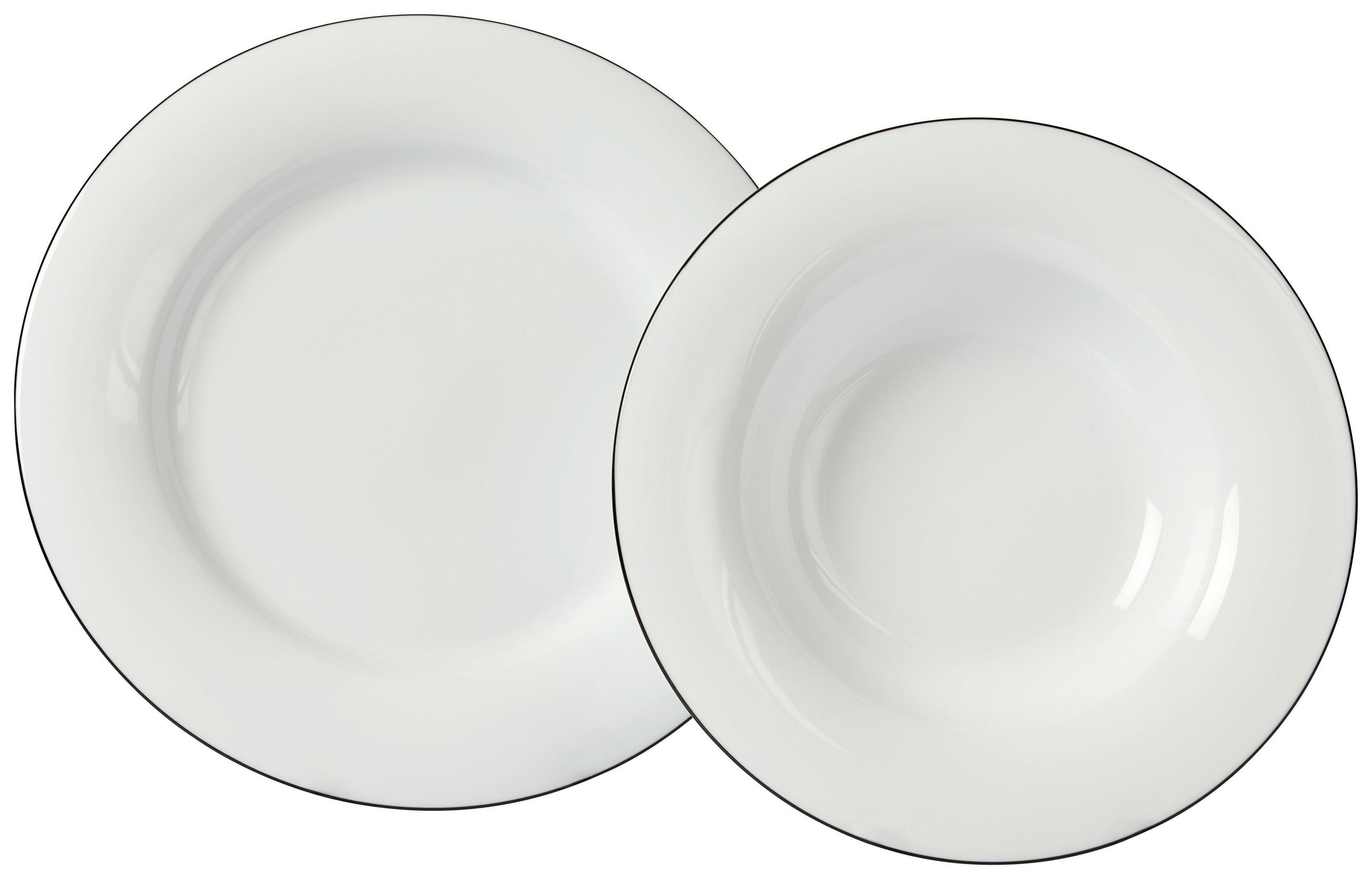 Serviciu De Masă 8 piese  - alb/negru, Basics, ceramică - Novel