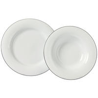 Serviciu De Masă 8 piese  - alb/negru, Basics, ceramică - Novel