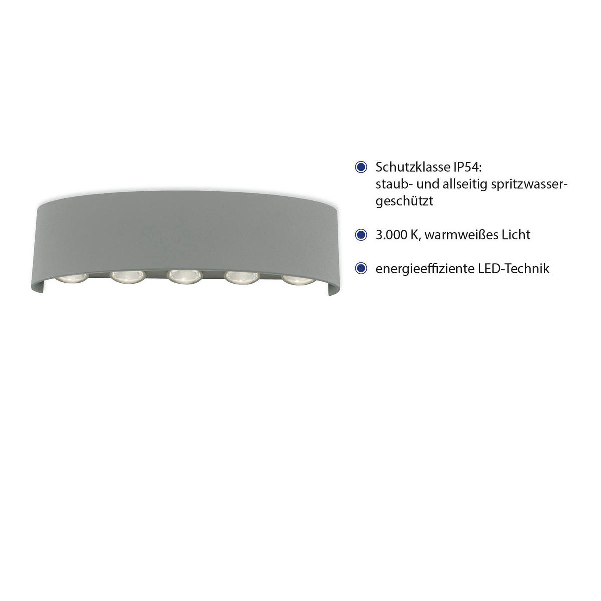 LED-WANDLEUCHTE Carlo 27/4,7/8 cm   - Silberfarben, Design, Metall (27/4,7/8cm) - Paul Neuhaus