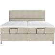 BOXSPRINGBETT 180/200 cm  in Beige  - Chromfarben/Beige, KONVENTIONELL, Kunststoff/Textil (180/200cm) - Voleo