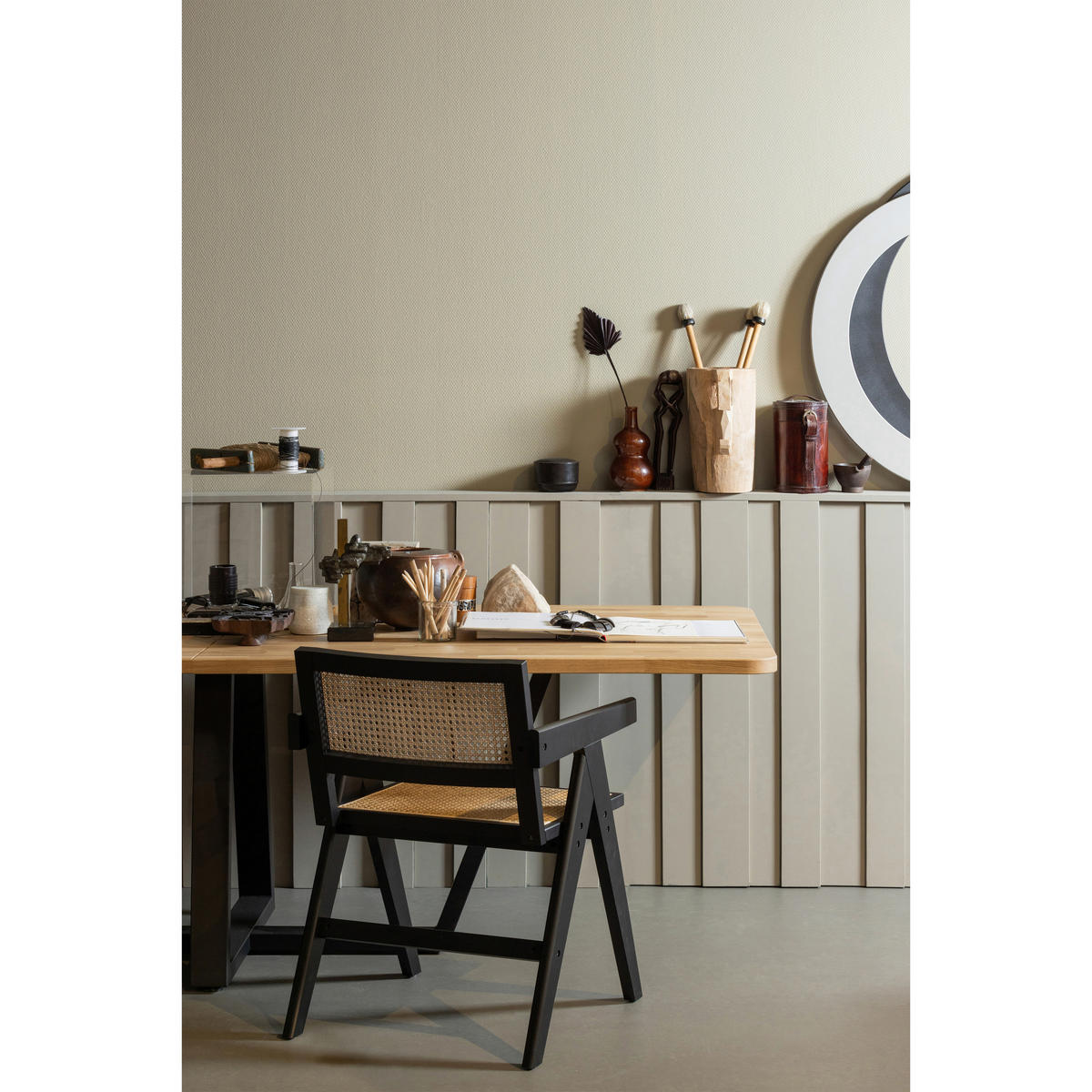 ARMLEHNSTUHL  in  - Schwarz/Naturfarben, Design, Holz (54/80/54cm) - Livetastic