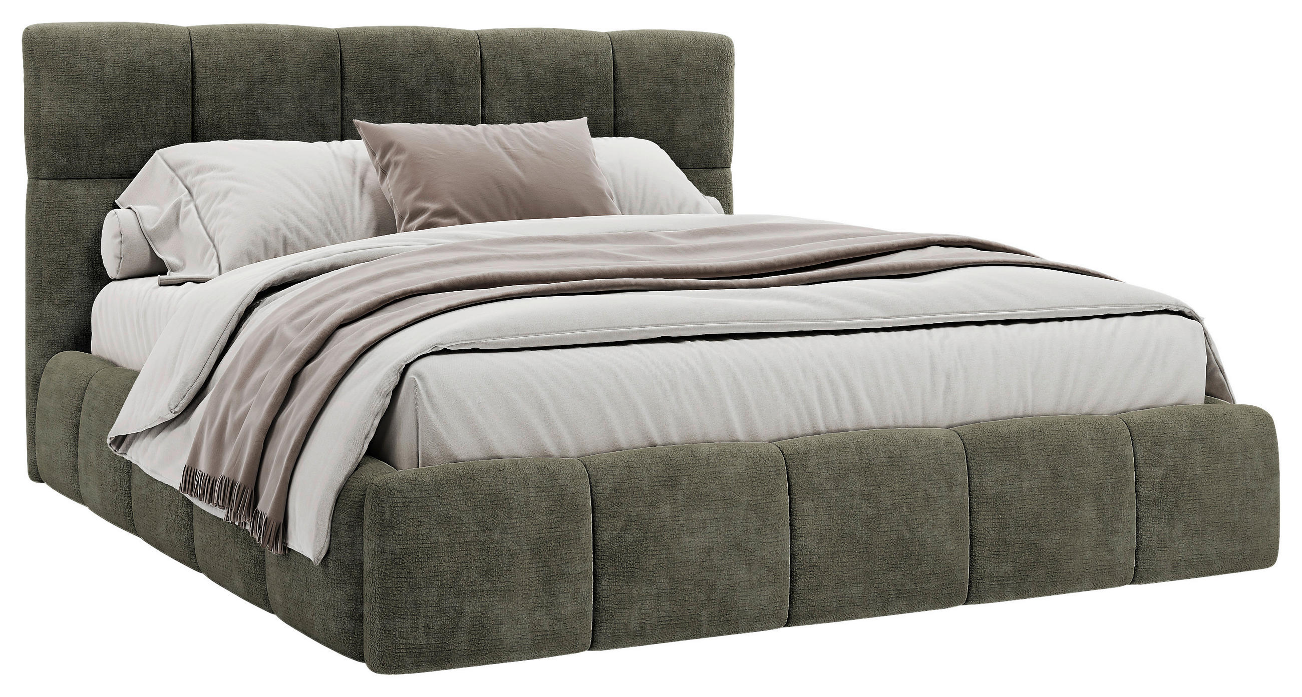 POLSTERBETT 180/200 cm,  in Grau, gepolstertes Kopfteil, Lattenrost, Bettkasten,  - Schwarz/Grau, MODERN, Holz/Holzwerkstoff (180/200cm) - MID.YOU