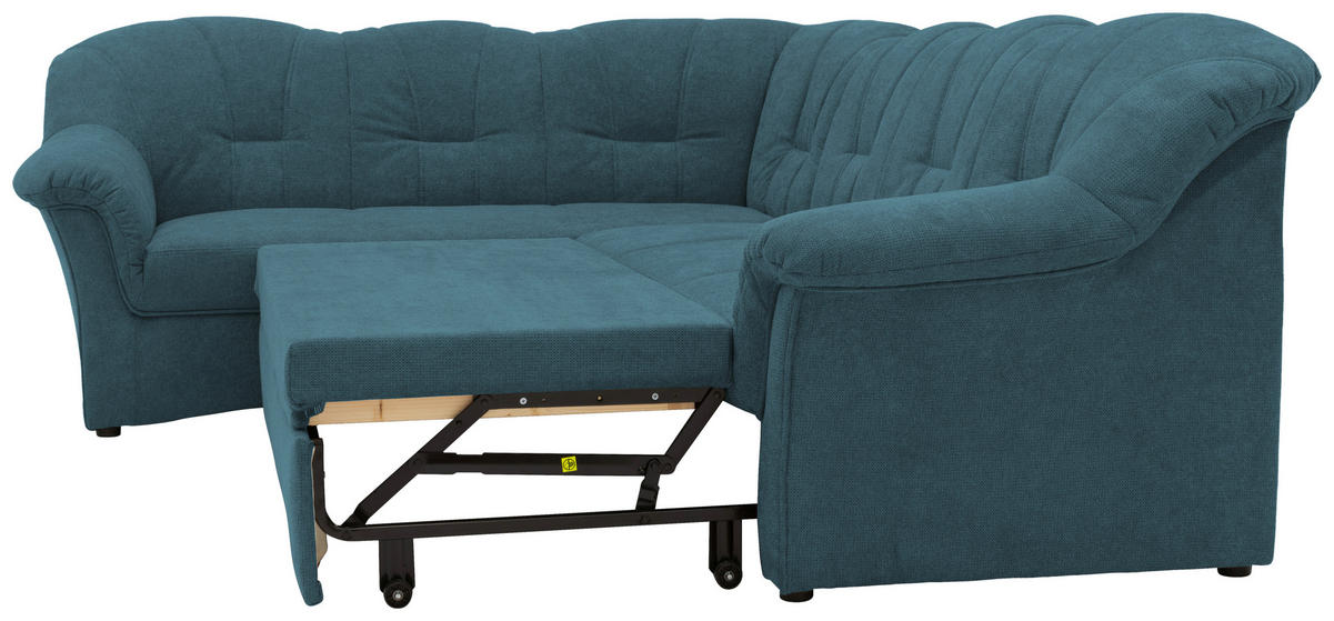 ECKSCHLAFSOFA in Mikrofaser Petrol  - Petrol/Schwarz, KONVENTIONELL, Kunststoff/Textil (192/243cm) - MID.YOU