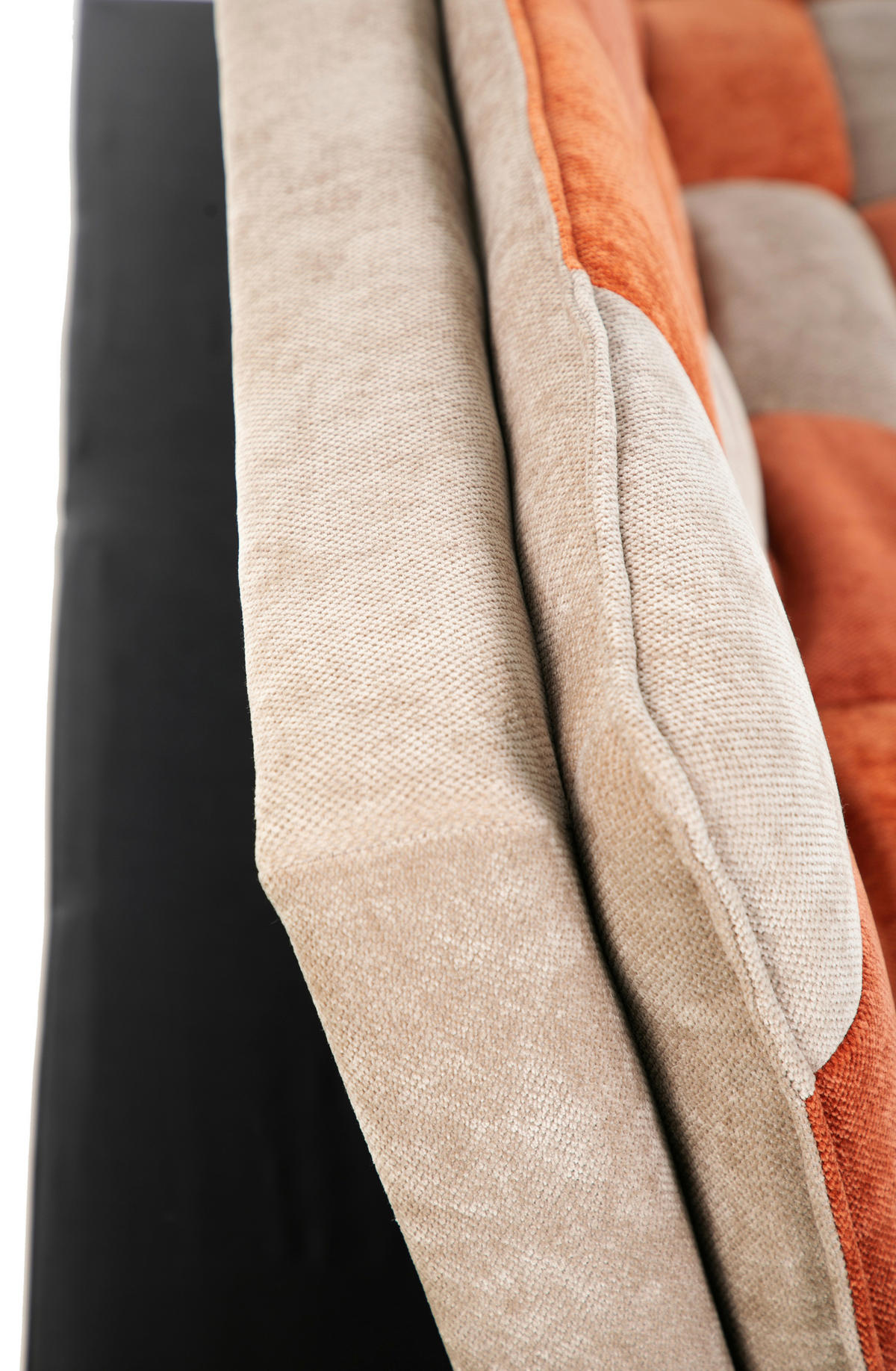 SCHLAFSOFA Chenille Orange, Hellbraun, Dunkelorange  - Hellbraun/Dunkelorange, Design, Holz/Textil (180/77/91cm) - MID.YOU