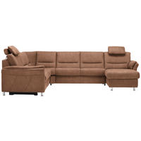 SOFFA i mikrofiber ljusbrun  - aluminiumfärg/ljusbrun, Klassisk, metall/textil (262/335/173cm) - Beldomo System