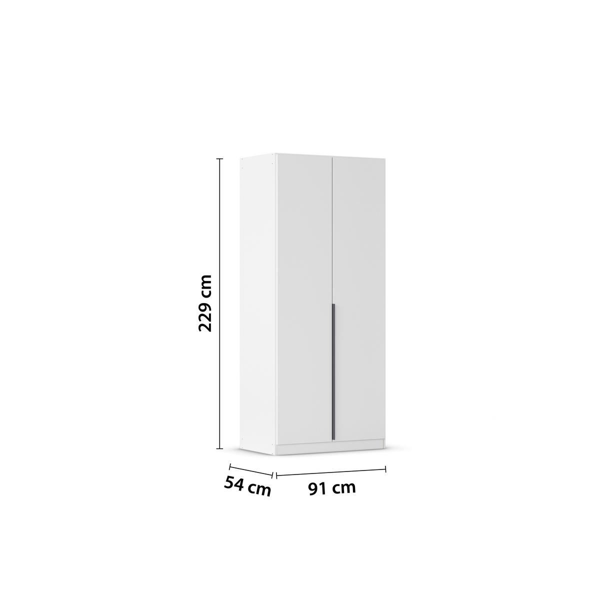 DREHTÜRENSCHRANK  in Weiß  - Weiß/Grau, MODERN, Holzwerkstoff/Metall (91/229/54cm) - Rauch Möbel