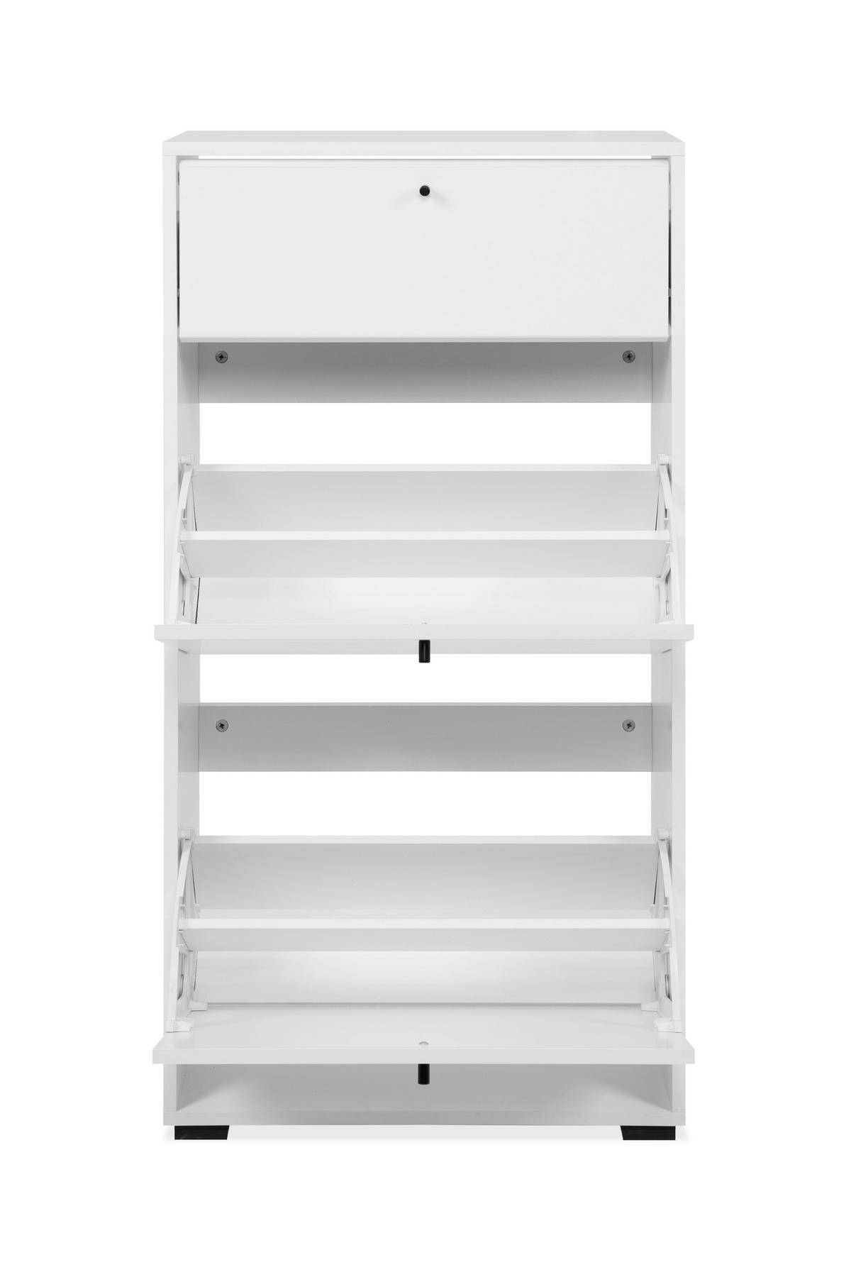 SCHUHKIPPER  in 58/111/25 cm  - Schwarz/Weiß, Design, Holzwerkstoff/Kunststoff (58/111/25cm) - MID.YOU