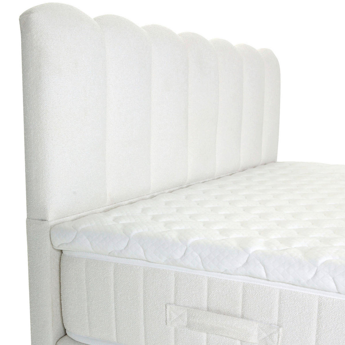 BOXSPRINGBETT 180/200 cm,  in Weiß, Topper, Matratzen, H3 = fest  - Schwarz/Weiß, Design, Holzwerkstoff/Textil (180/200cm) - Esposa