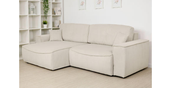 ECKSOFA Naturfarben Cord  - Schwarz/Naturfarben, KONVENTIONELL, Kunststoff/Textil (148/265cm) - Carryhome