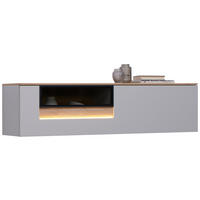HÄNGEELEMENT 150,3/37,8/36 cm  in Hellgrau   - Hellgrau, Design, Glas/Holz (150,3/37,8/36cm) - Dieter Knoll