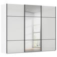 SCHWEBETÜRENSCHRANK 301/223/68 cm 3-türig Weiß  - Schwarz/Weiß, KONVENTIONELL, Glas/Holzwerkstoff (301/223/68cm) - Novel
