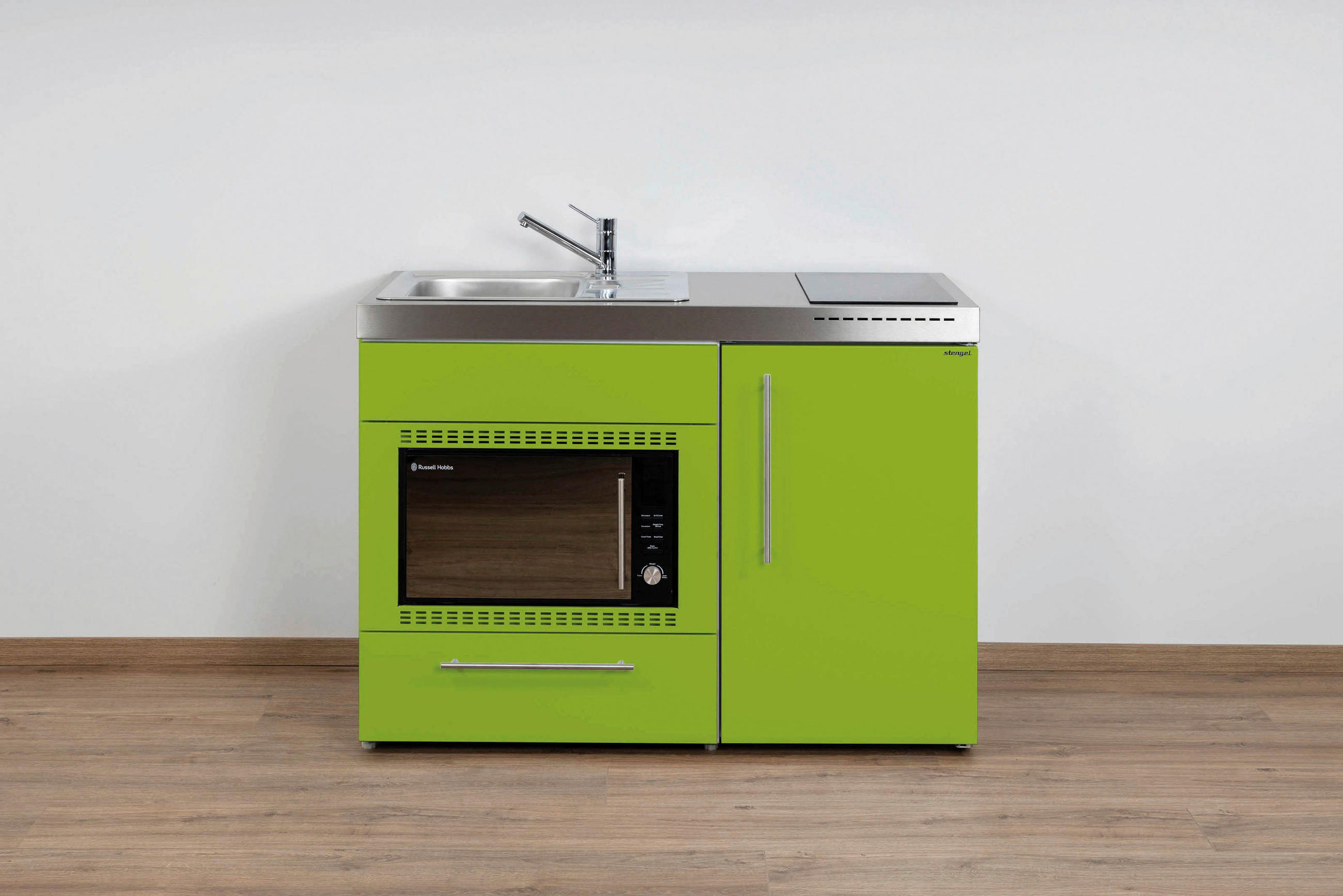 MINIKÜCHE  120/89/60 cm  in Grün  - Edelstahlfarben/Grün, Basics, Metall (120/89/60cm)