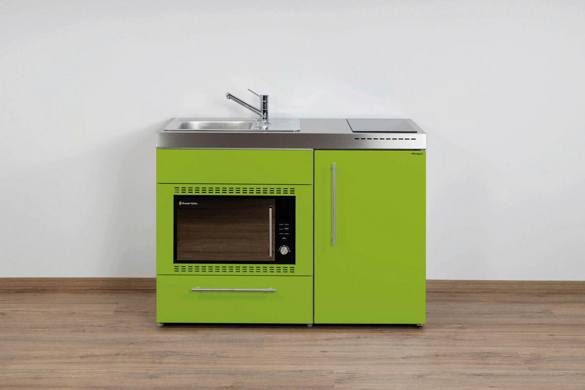 MINIKÜCHE  120/89/60 cm  in Grün  - Edelstahlfarben/Grün, Basics, Metall (120/89/60cm)