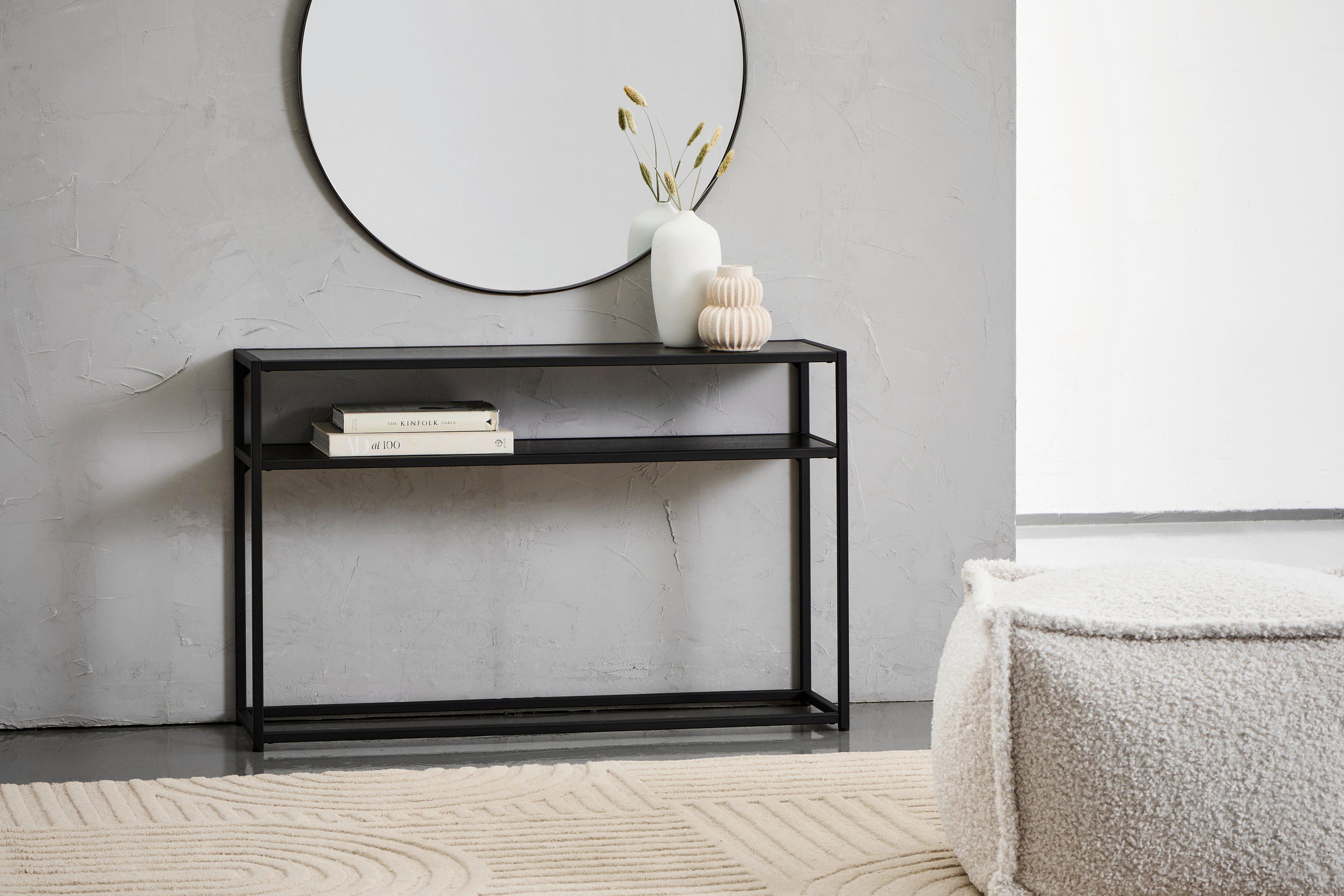KONSOLENTISCH in Metall, Holzwerkstoff 110/30/70 cm    - Schwarz, Design, Holzwerkstoff/Metall (110/30/70cm) - MID.YOU