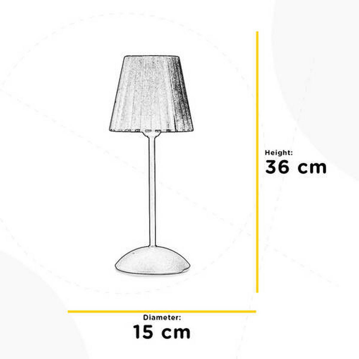 NOČNÁ LAMPA, E14, 15/15/36 cm - čierna/krémová, Konventionell, kov/textil (15/15/36cm)
