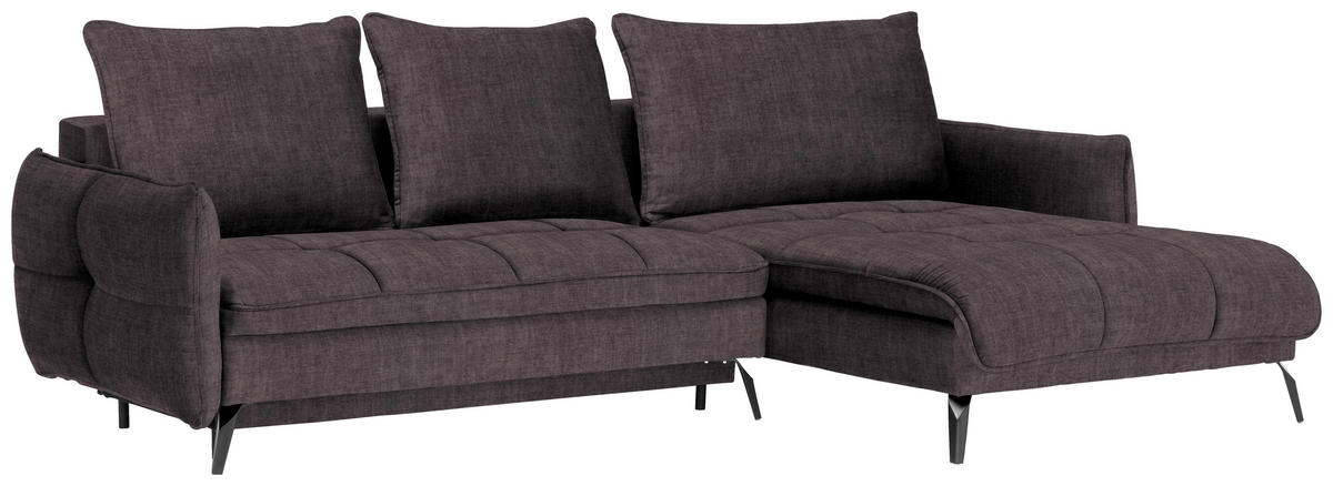 HÖRNSOFFA i flatväv grafitfärgad  - grafitfärgad/svart, Design, metall/textil (273/180cm) - MID.YOU