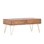 COUCHTISCH Mangoholz massiv 60/115/48 cm rechteckig Naturfarben, Goldfarben  - Goldfarben/Naturfarben, Design, Holz/Metall (60/115/48cm) - Landscape