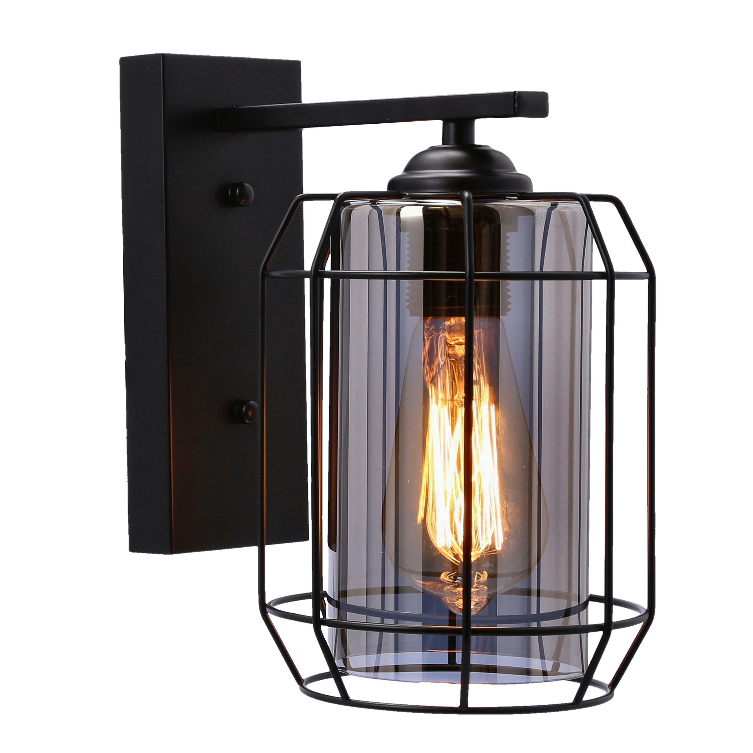VÄGGLAMPA Jonera 23/15/24 cm   - svart, Klassisk, metall (23/15/24cm)