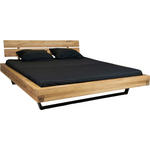 BALKENBETT 140/200 cm  in Eichefarben   - Eichefarben/Schwarz, Natur, Holz/Metall (140/200cm) - Carryhome