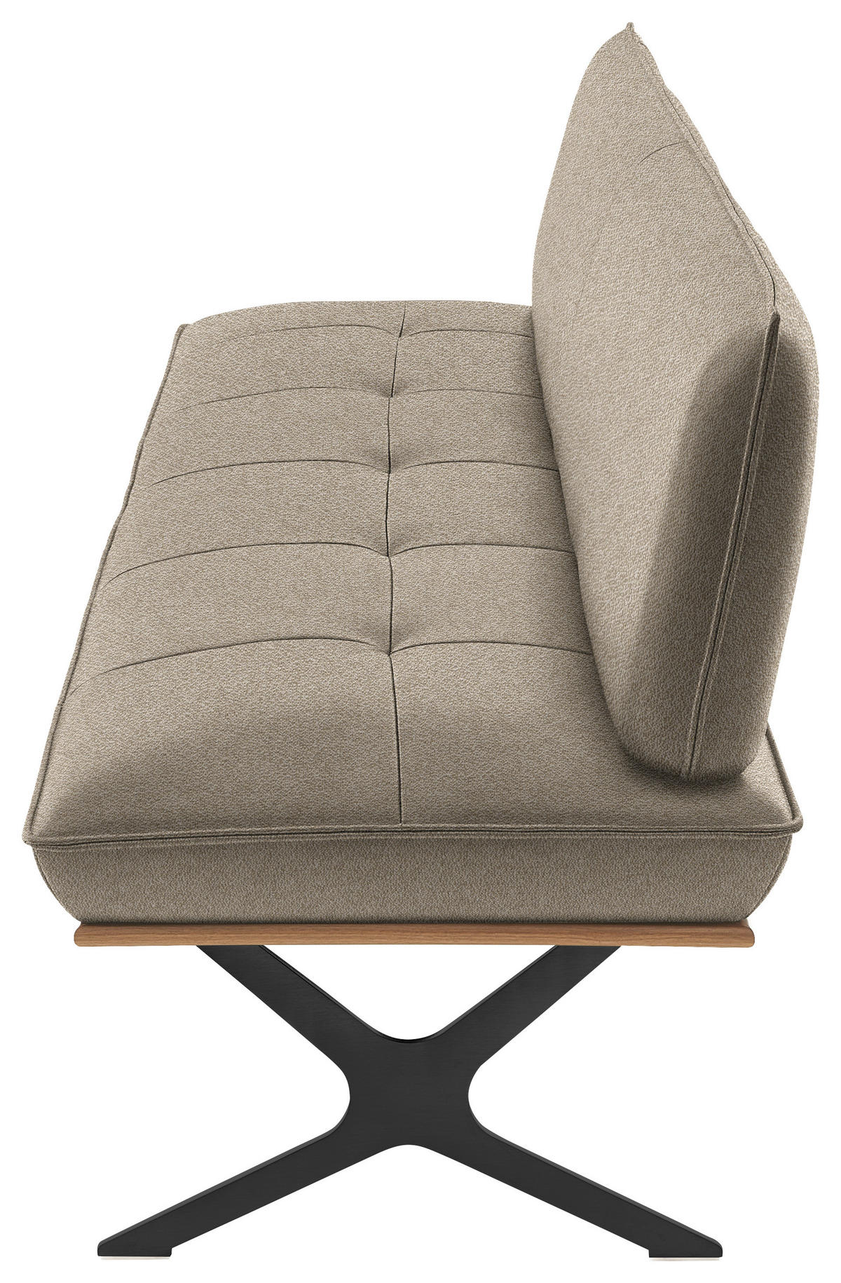 SITZBANK in Holz, Textil Schwarz, Nussbaumfarben, Beige  - Beige/Nussbaumfarben, Design, Holz/Textil (214/88/66cm) - Koinor
