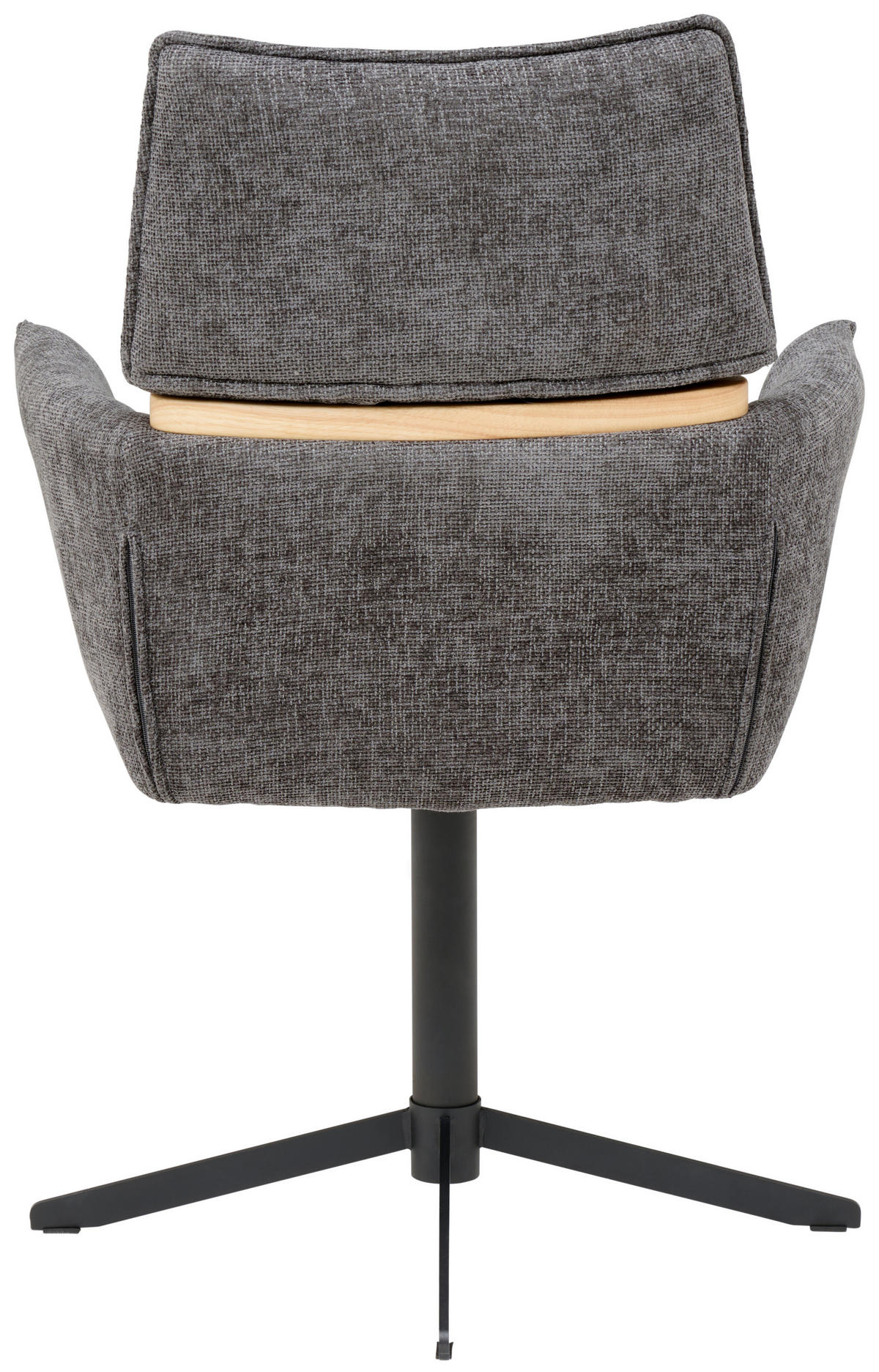 ARMLEHNSTUHL   Webstoff  - Hellbraun/Schwarz, Modern, Holz/Textil - MID.YOU